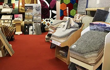 Carpet samples on shop floor